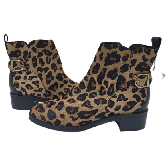 Cole Haan Kimberly Cheetah Print Side Zip Fur Bootie Ankle Boot W22302 Size 6.5B - Picture 2 of 12